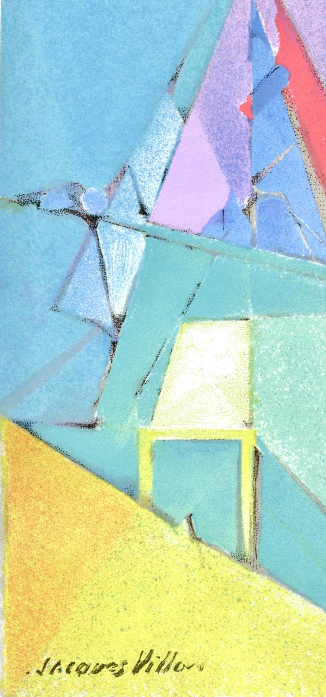 Villon, Intimité, Grabados de la imprenta Mourlot (después) - Landscape Print Azul de Jacques Villon