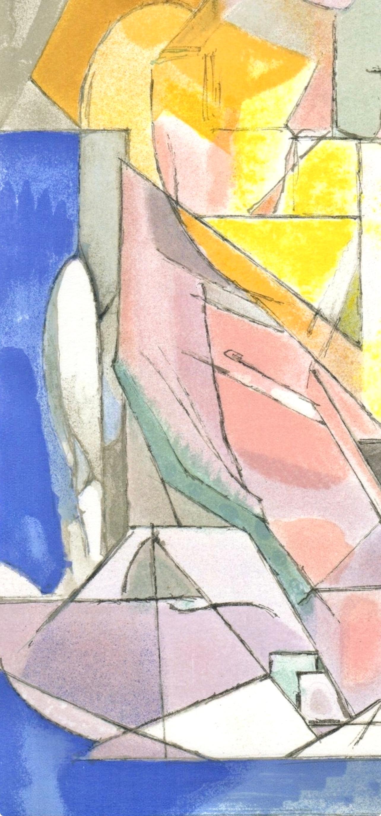Villon (tariff free*), Portrait d'une jeune fille (after) - Abstract Print Beige di Jacques Villon