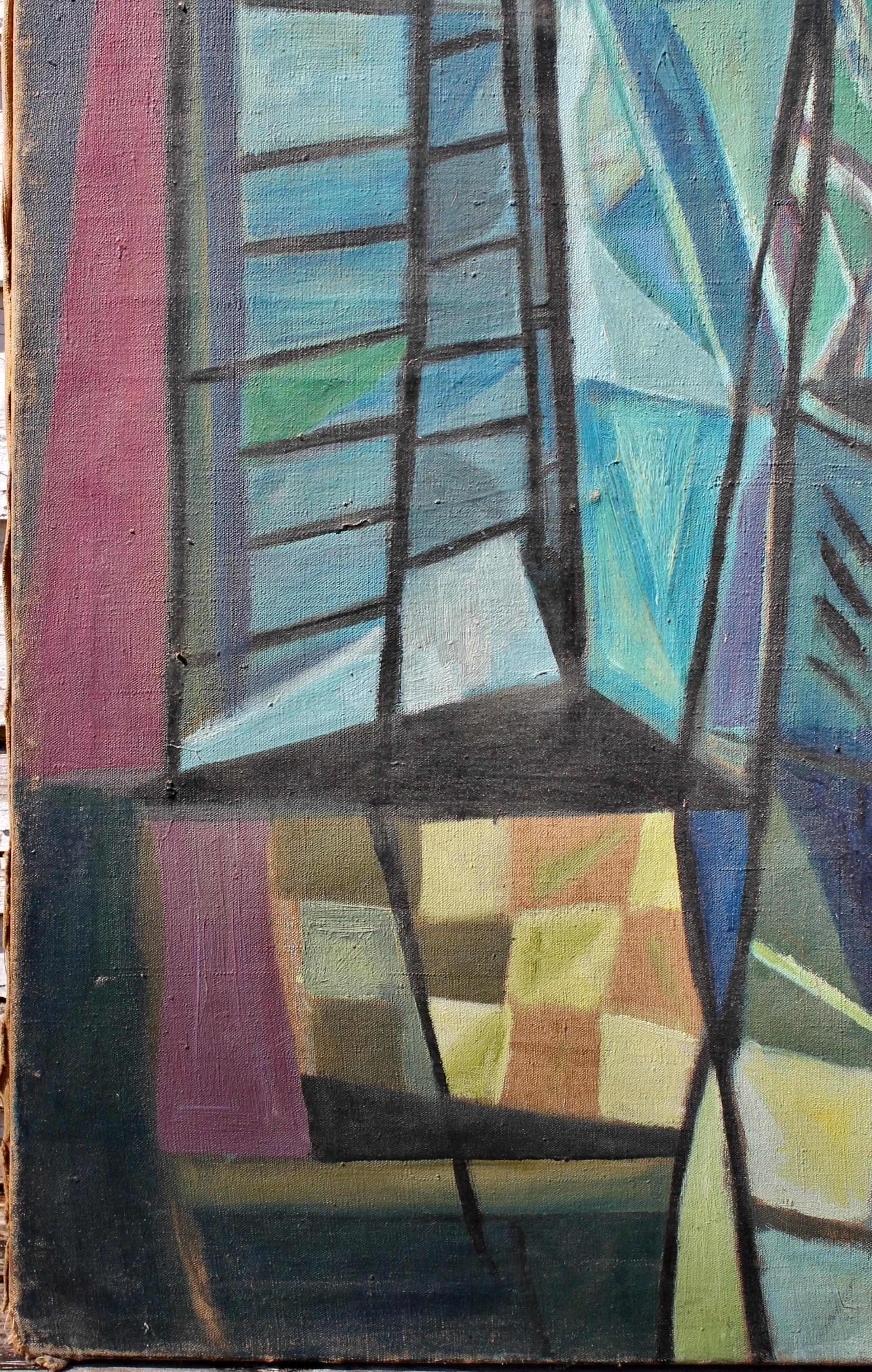 Jacques Villon Style Cubist Still Life In Good Condition For Sale In Sharon, CT