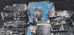 A priori Yankel Contemporary painting arbstract art collage blue character
