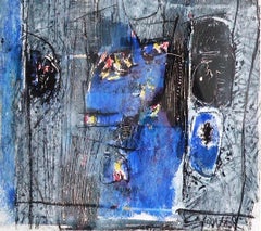 Blue grey Yankel Contemporary painting figurative art blue colour portrait