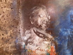 Portrait of Jean-Paul Sartre Yankel Contemporary painting portrait art oil paint