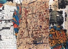 Smudges Yankel Contemporary painting arbstract art collage brown text word