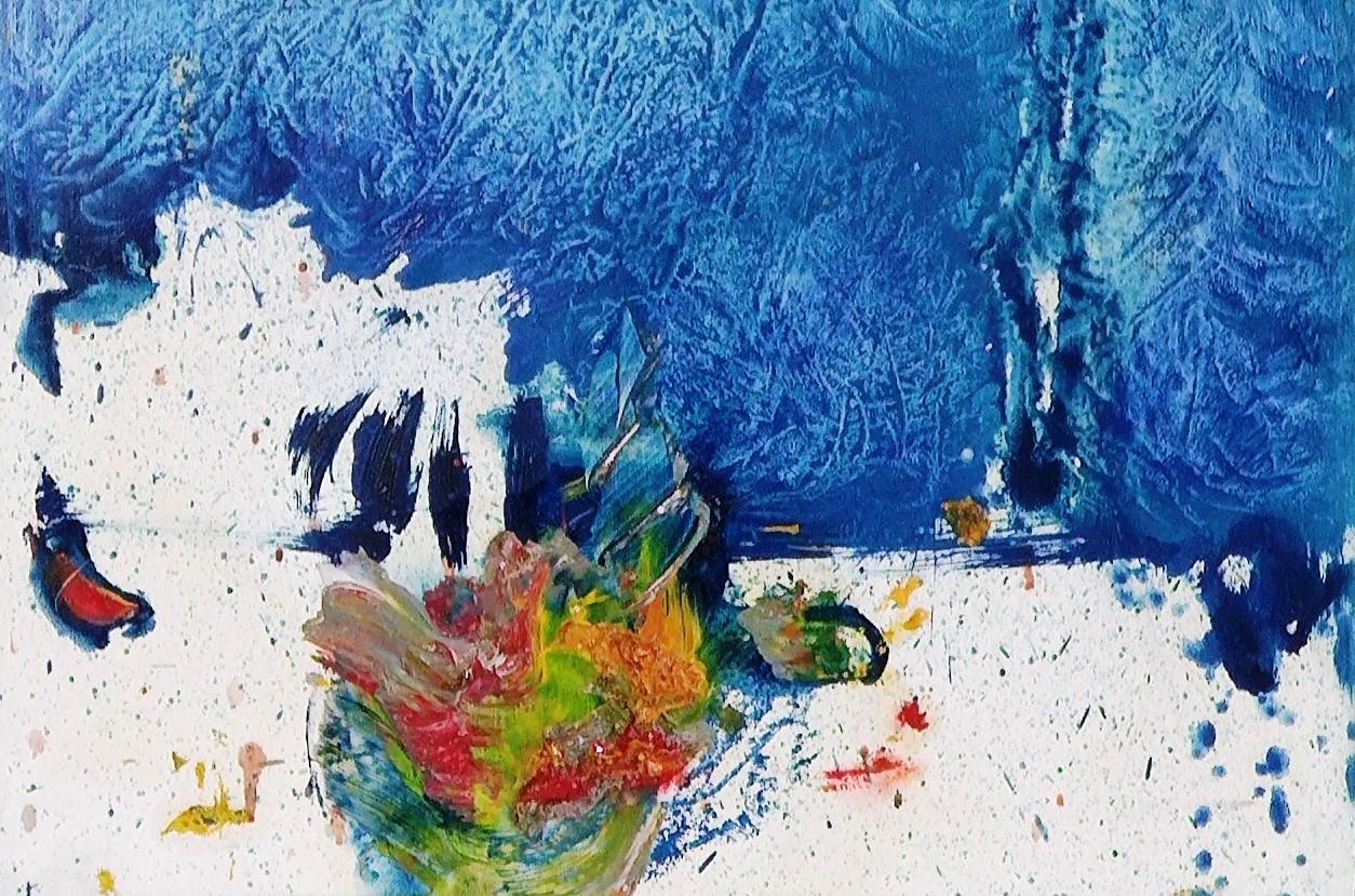 Summer sky Yankel Contemporary painting abstract art blue colour  - Painting by Jacques Yankel