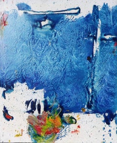 Ciel d'été Yankel Peinture contemporaine art abstrait couleur bleue 