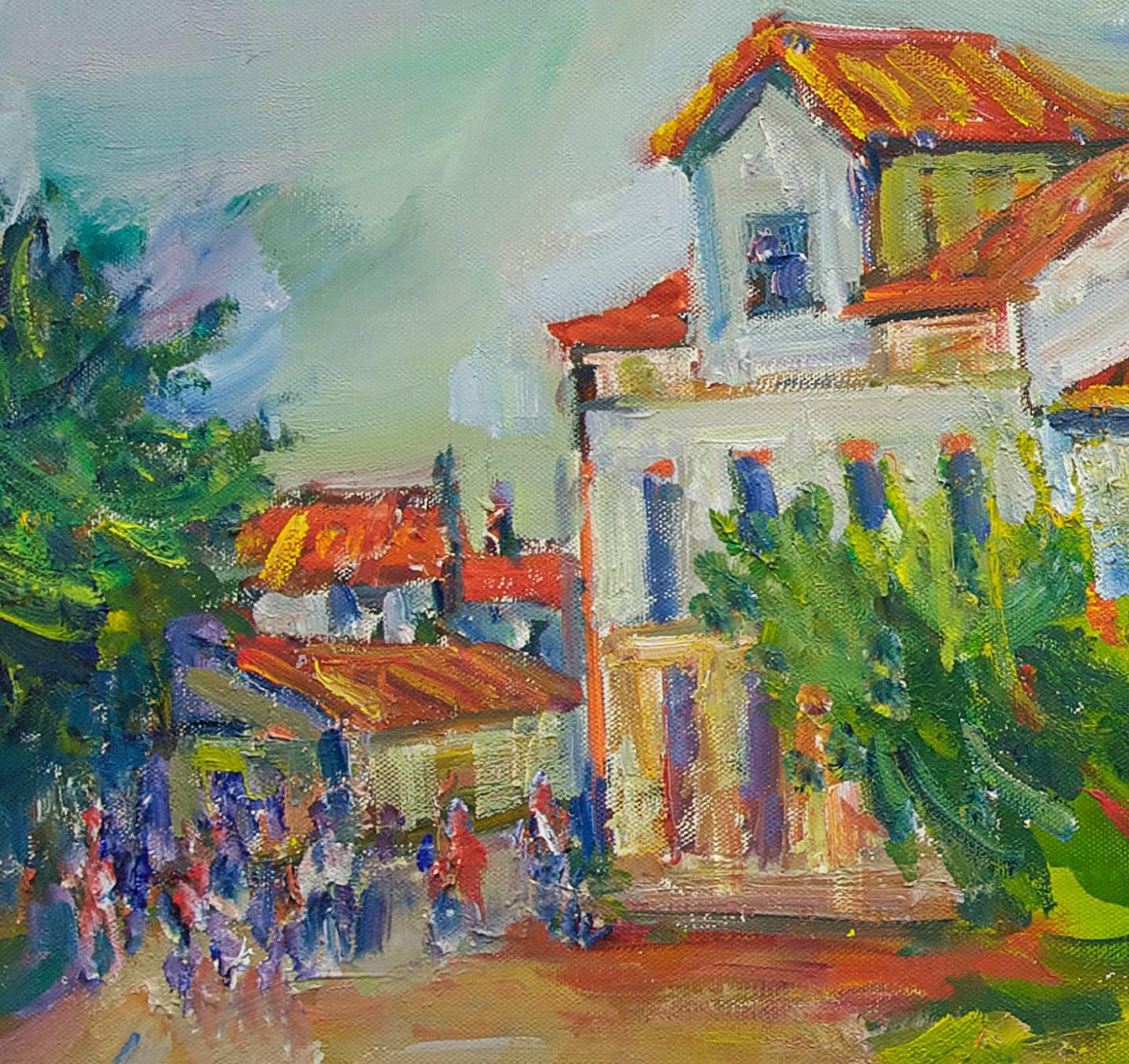 Ferme en Provence, huile sur toile post-impressionniste - Post-impressionnisme Painting par Jacques Zucker