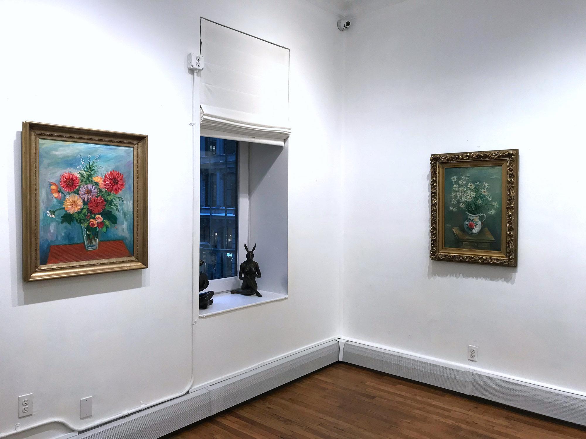 „Blumenvase mit Glasvase“, Postimpressionismus-Stillleben, Ölgemälde im Angebot 13
