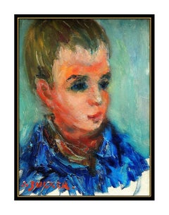JACQUES ZUCKER ORIGINAL Painting Oil on Canvas Child Portrait Artwork Signed SBO