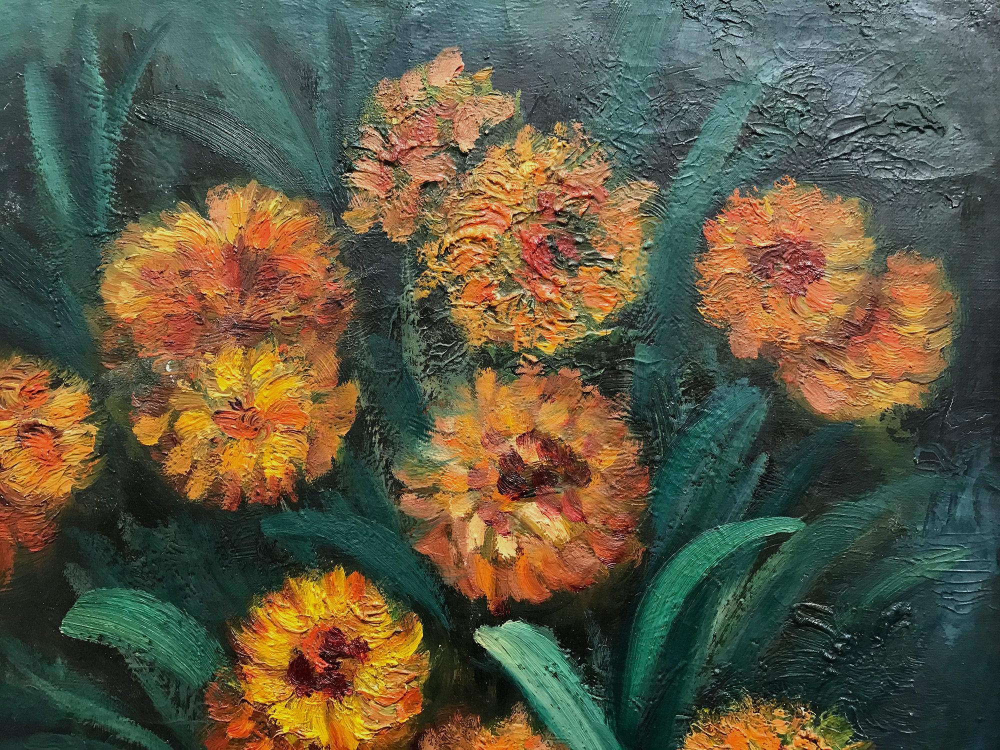 orange flowers painting