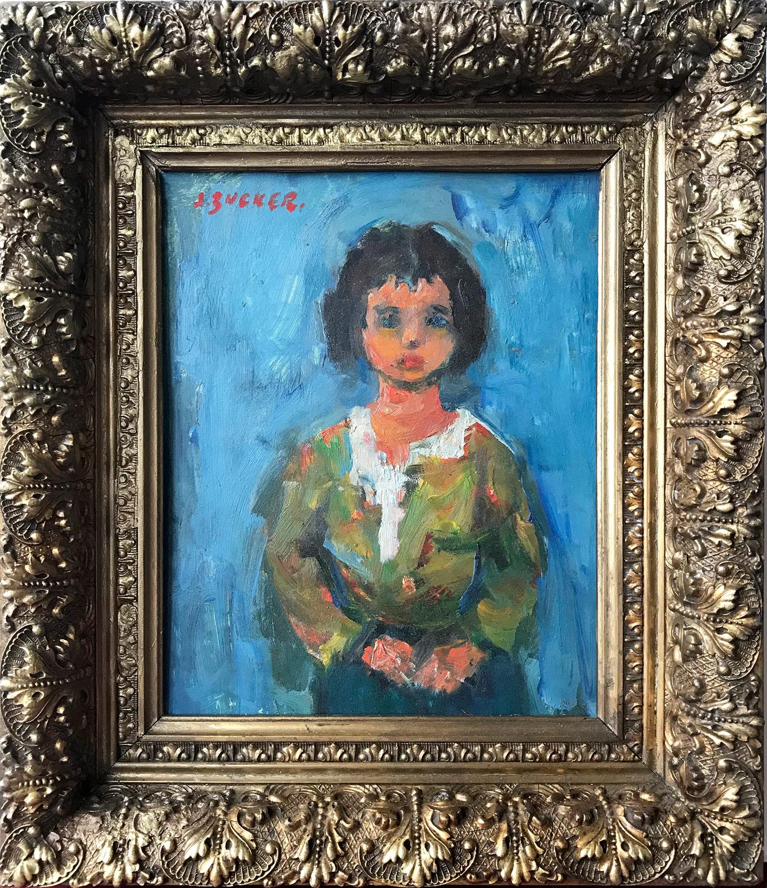 Jacques Zucker Portrait Painting - Portrait of a Woman, Impressionistic Oil Painting