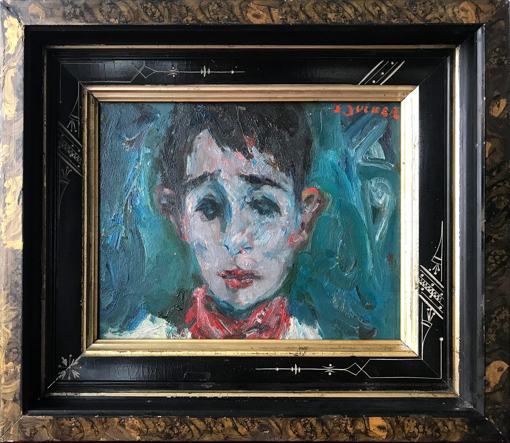 Jacques Zucker Portrait Painting - Portrait of a Young Man, Impressionistic Oil Painting