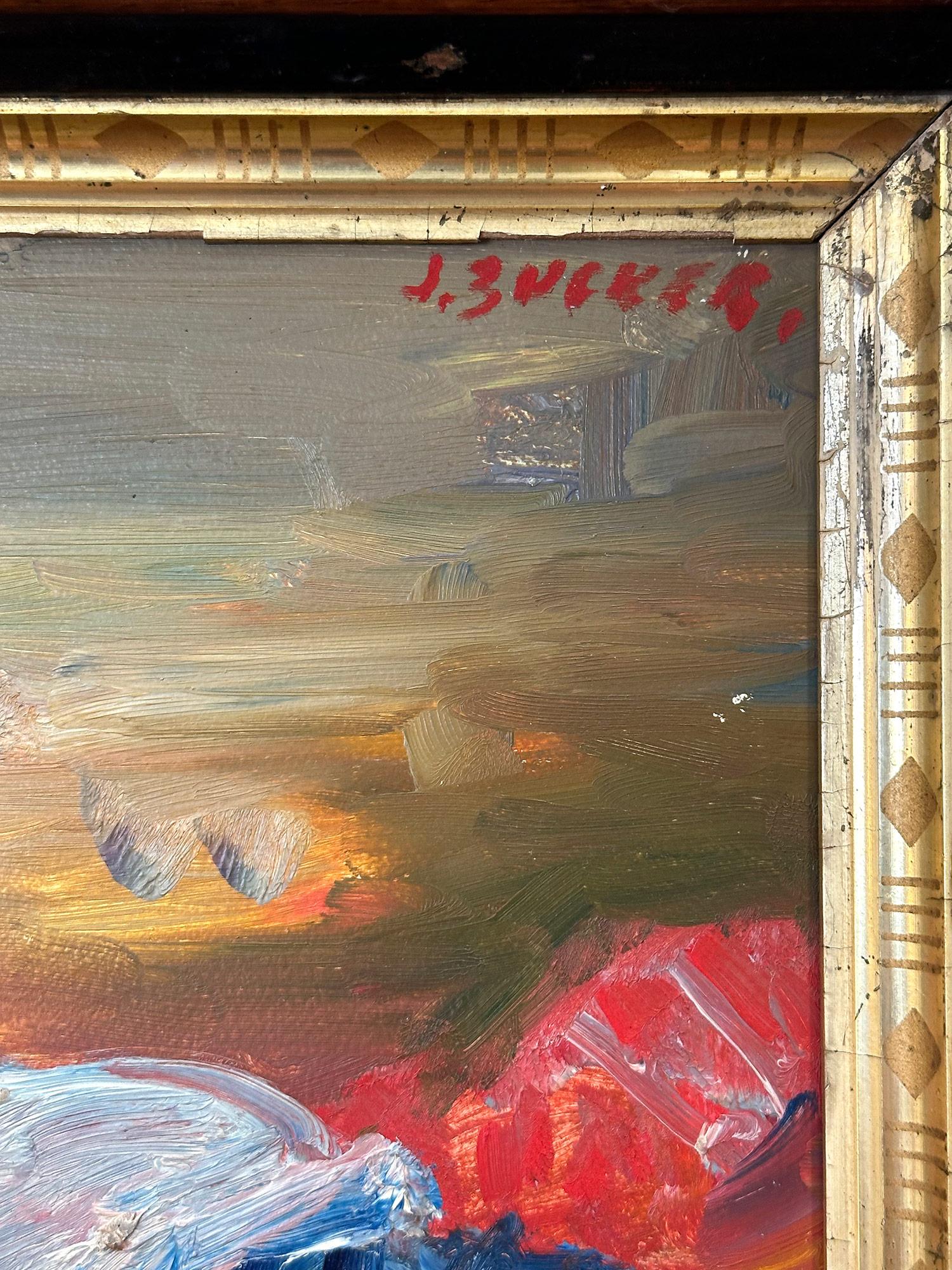 Cette peinture représente une scène fantaisiste d'un personnage allongé en train de lire. La figure est réalisée d'une manière rapide, où la scène est presque abstraite. Les couleurs vives et les coups de pinceau rapides rendent cette peinture si