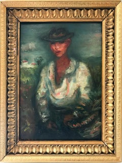 "Young Self Portrait" Post-Impressionism French Oil Painting on Board of Figure