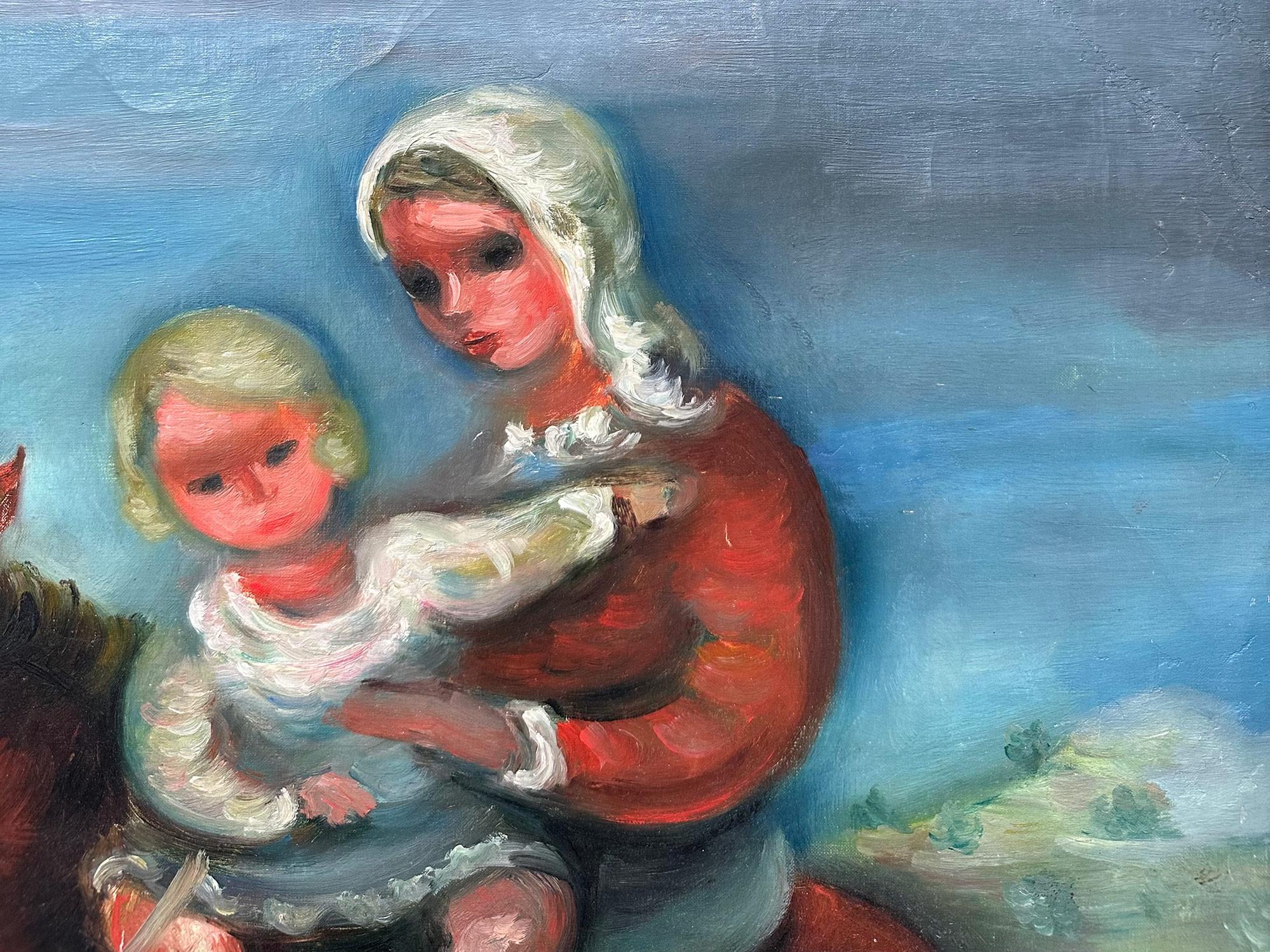 « La famille Sainte », peinture à l'huile sur toile post-impressionniste Pastorale et personnages en vente 6
