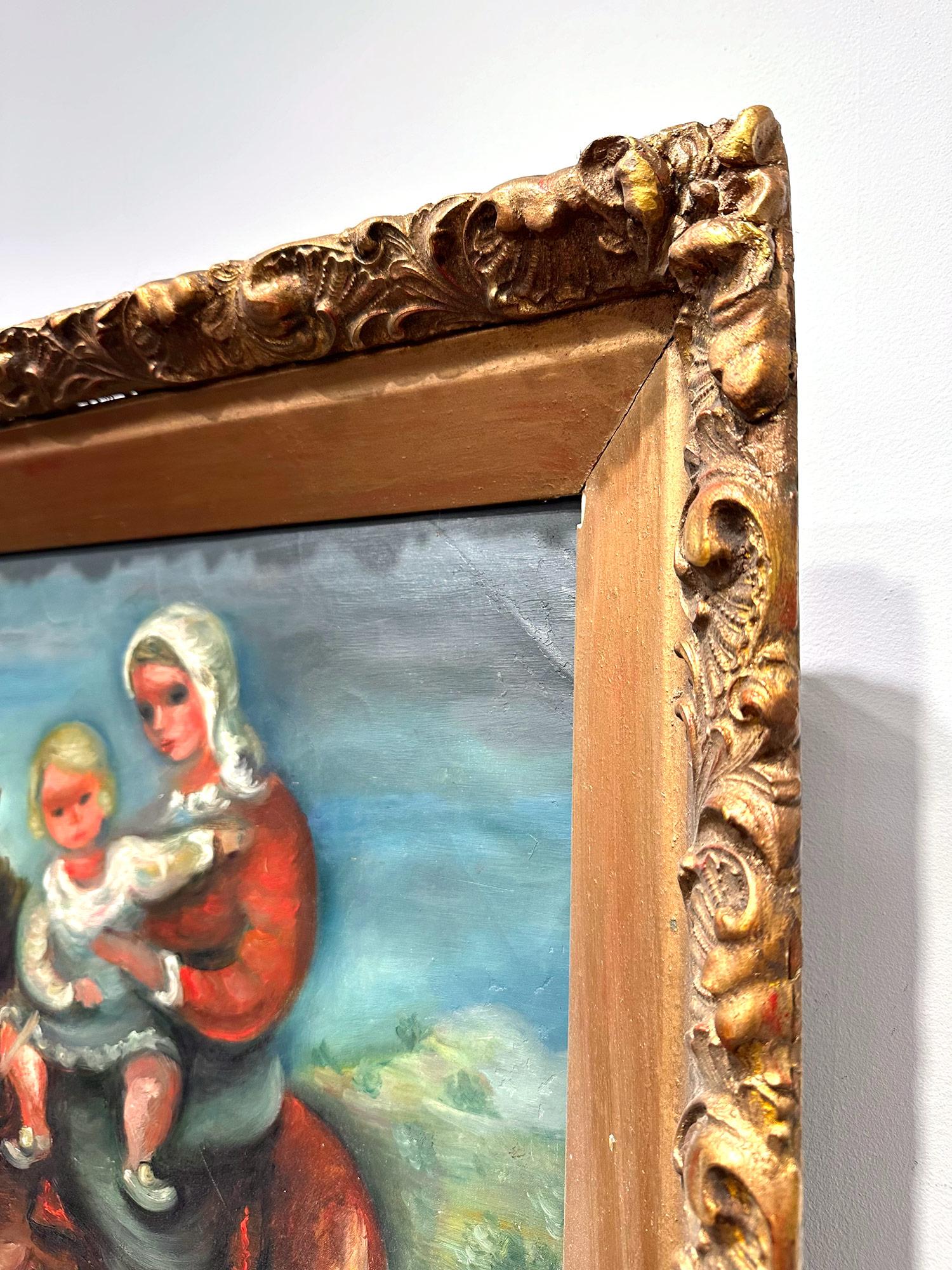 « La famille Sainte », peinture à l'huile sur toile post-impressionniste Pastorale et personnages en vente 11
