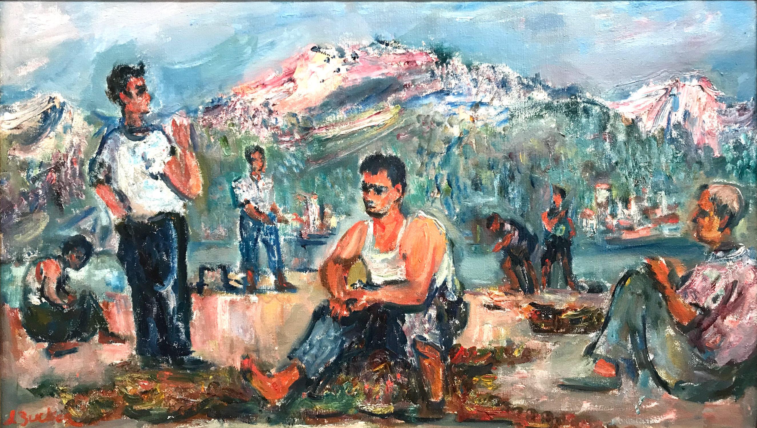 the worker painting