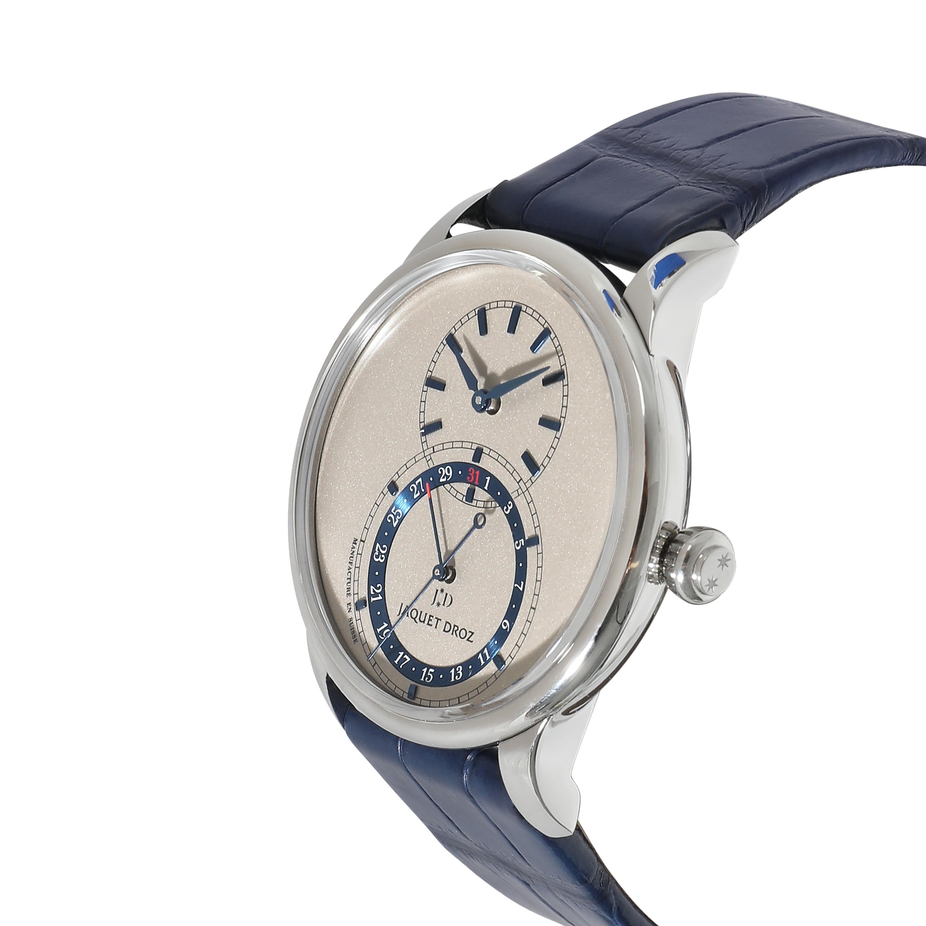 Jacquet Droz Grande Seconde Quantieme J007020350 Men's Watch in  Stainless Steel In Excellent Condition For Sale In New York, NY