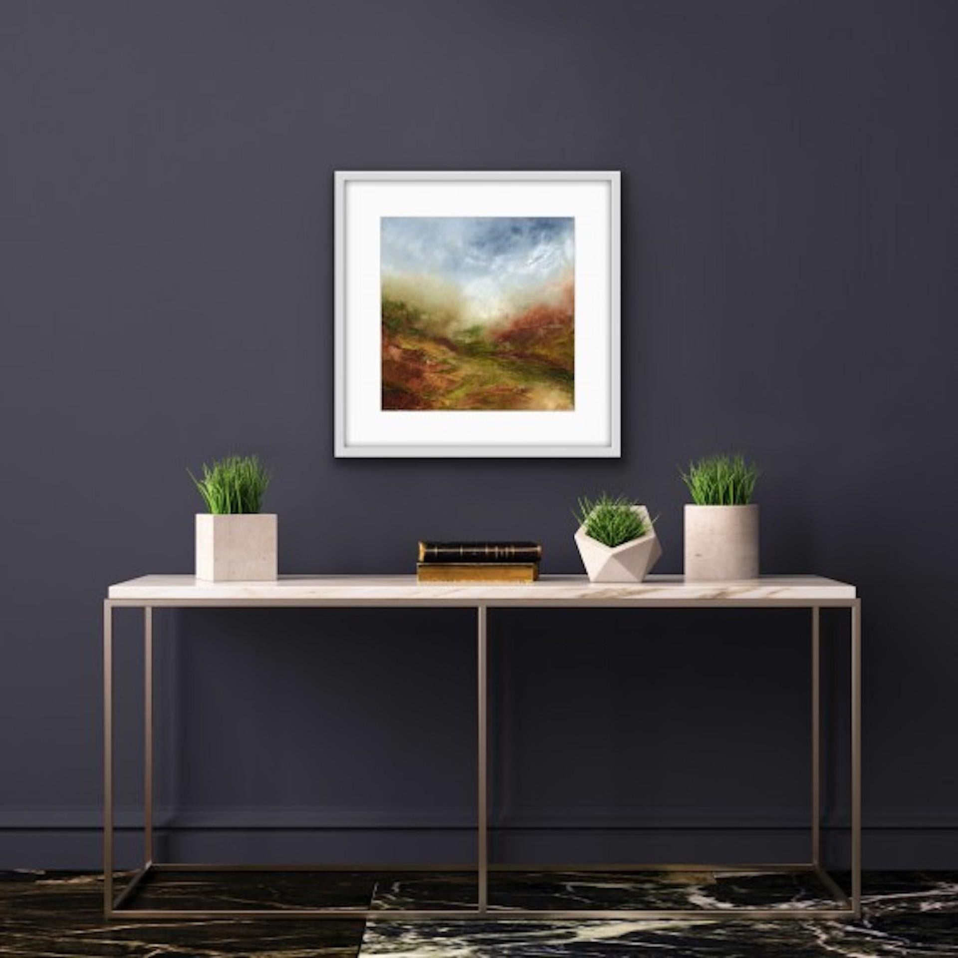 Fellside Rise, Jacqui Bassett, peinture originale, paysage abstrait, Misty Art en vente 1