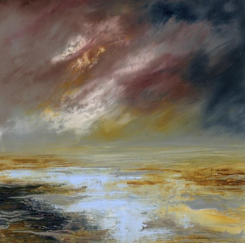 Jacqui Bassett, Estuary Storm, peinture abstraite originale 