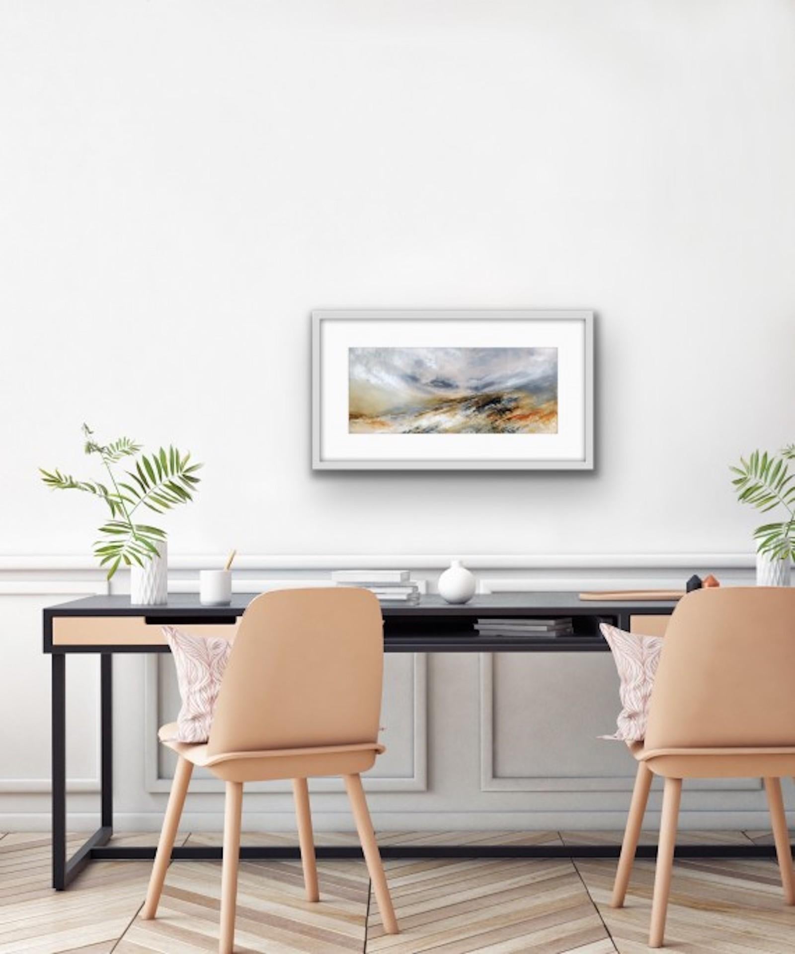 Jacqui Bassett, Cieli di pesca, dipinto originale di paesaggio in vendita 2