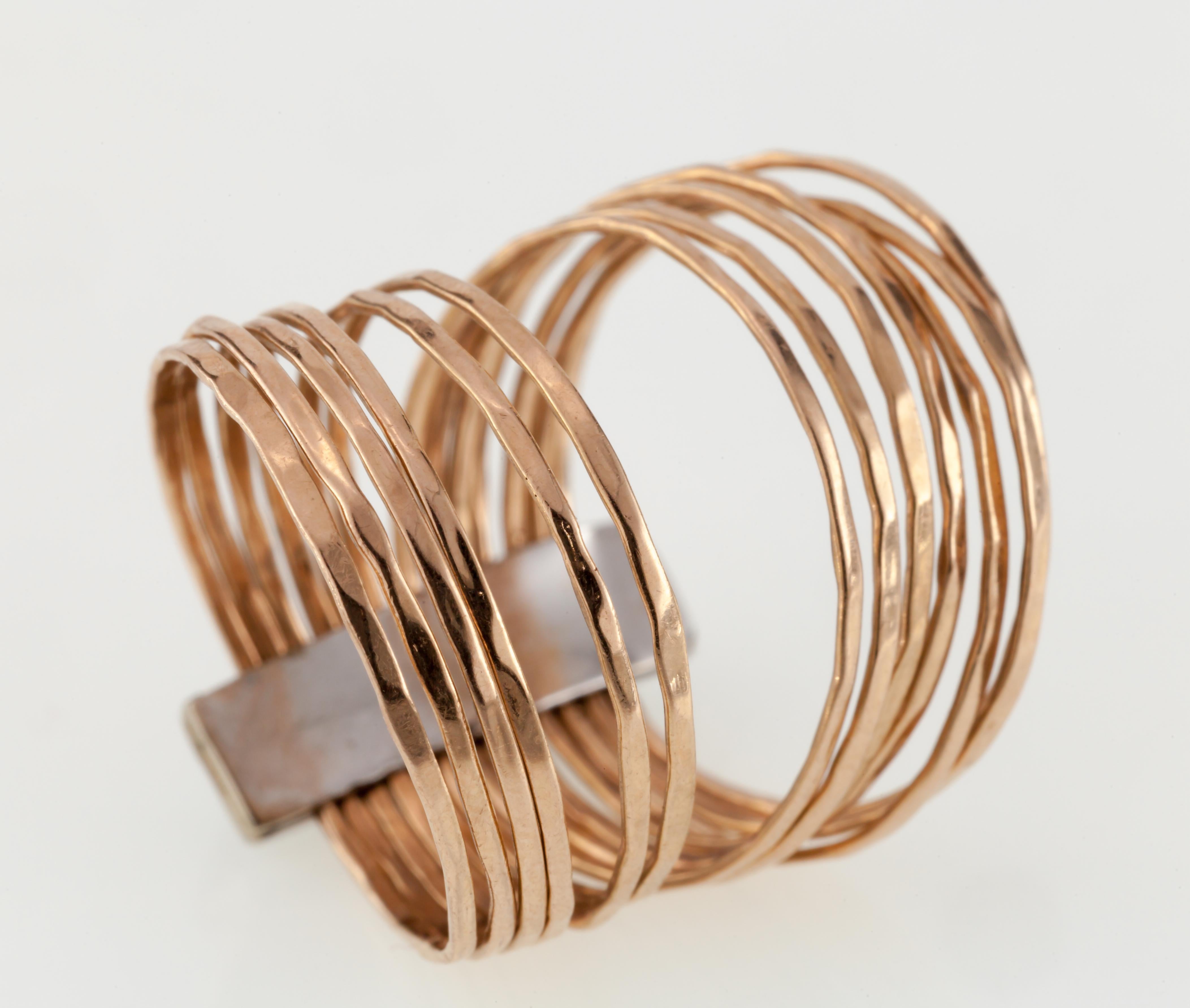 Moderno Jacquie Aiche Anello Brich Multi-Waif in oro rosa 14k Splendido! in vendita