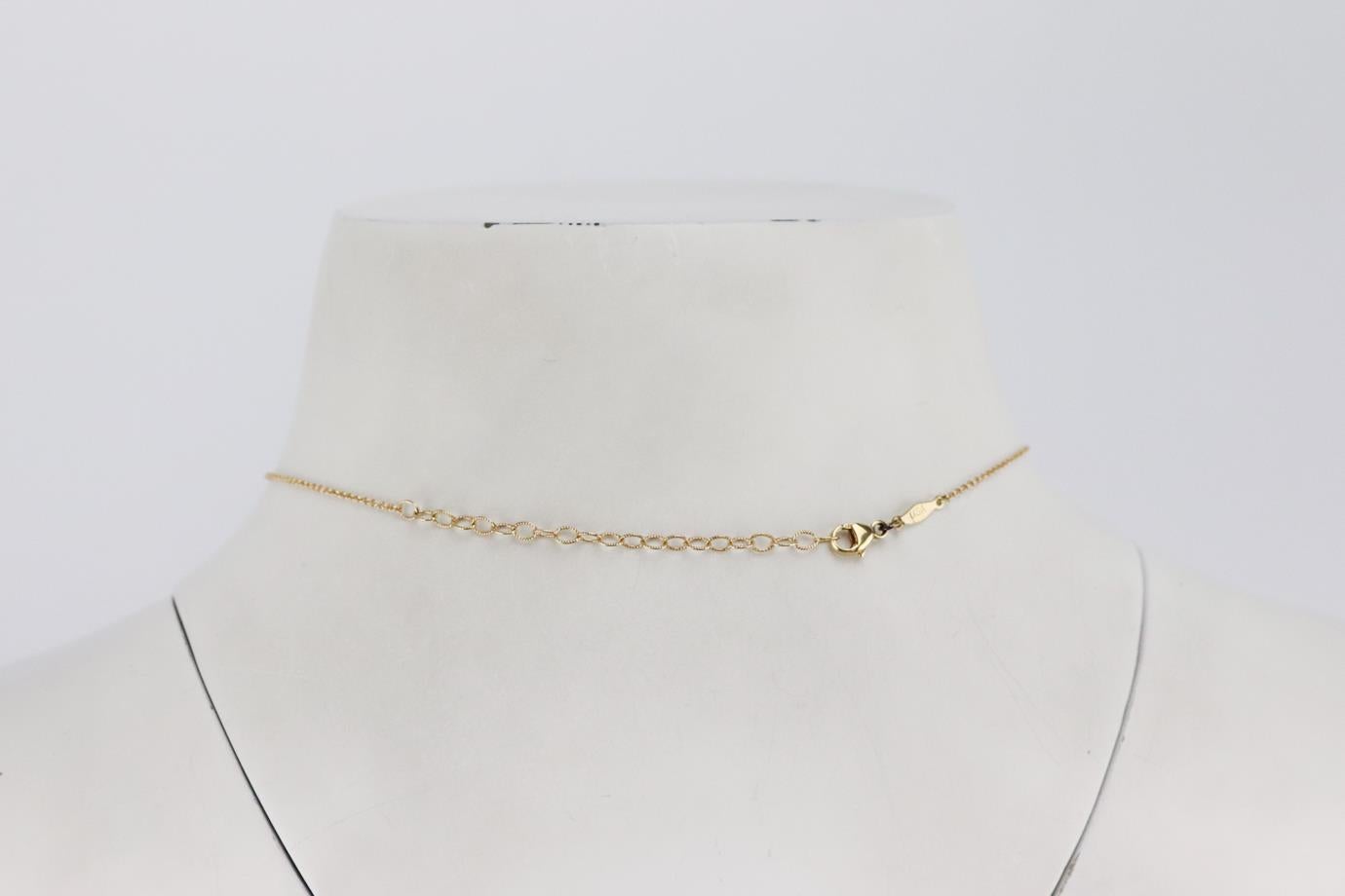 Women's Jacquie Aiche Cross 14K Rose Gold 3 Diamond Chain Choker Necklace