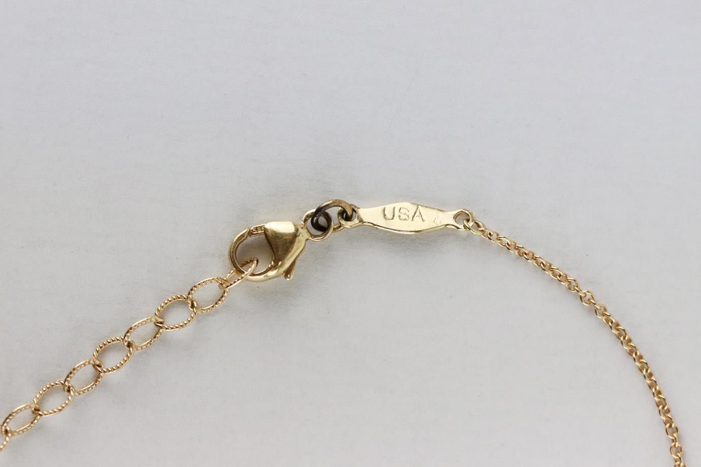 Jacquie Aiche Cross 14K Rose Gold 3 Diamond Chain Choker Necklace 1