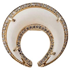 Jacquie Aiche Double Horn 14K Gold Diamond Ring