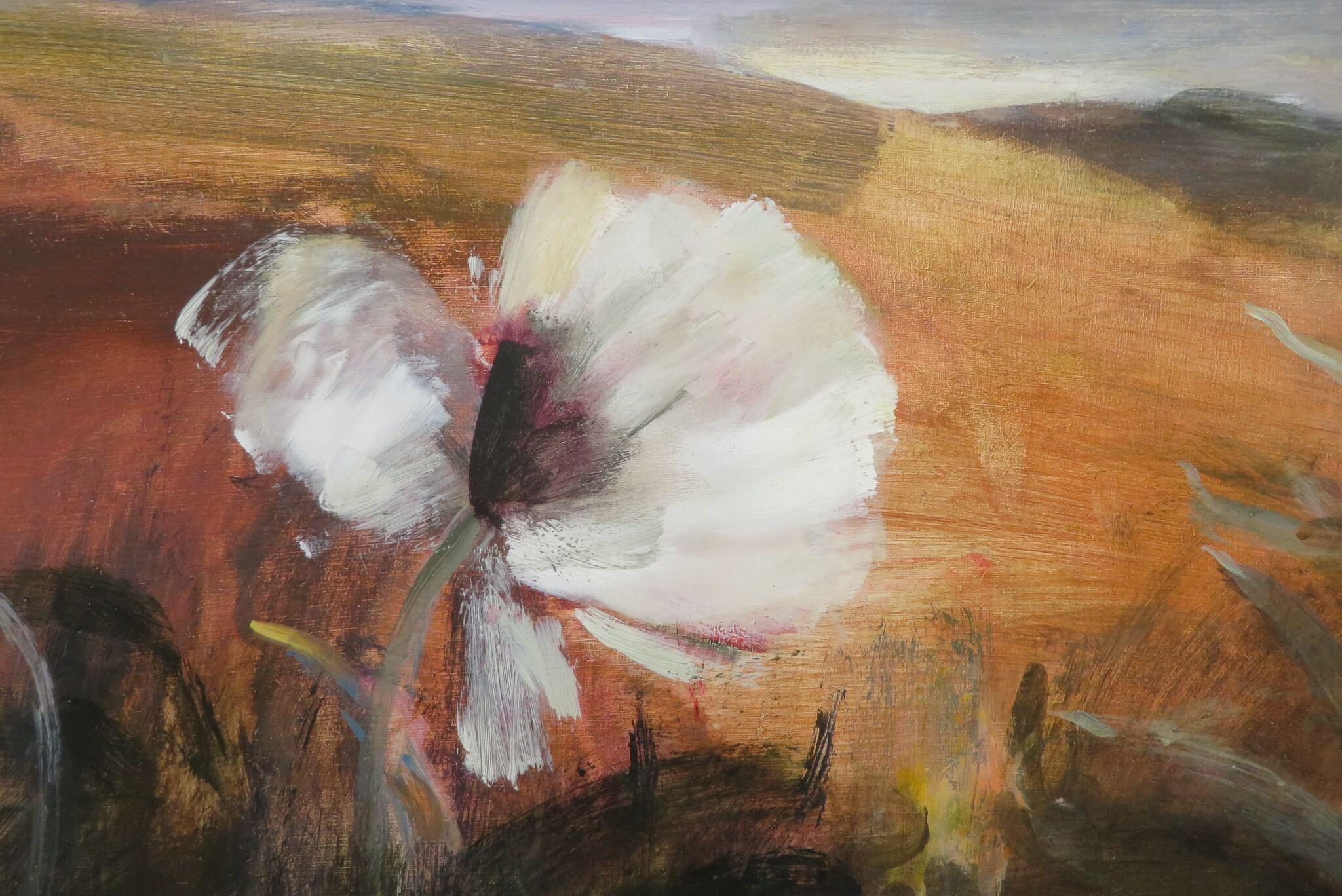 Original Englisch Yorkshire Dales Expressionist Ölgemälde FLOWERS MOONLIGHT (Expressionismus), Painting, von Jacquie Denby 