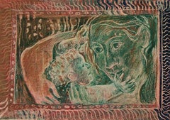 Jacquie Jacobs, „Selbstporträt“, abgeschrägte Ölstiftzeichnung, Kanada, ca. 1977