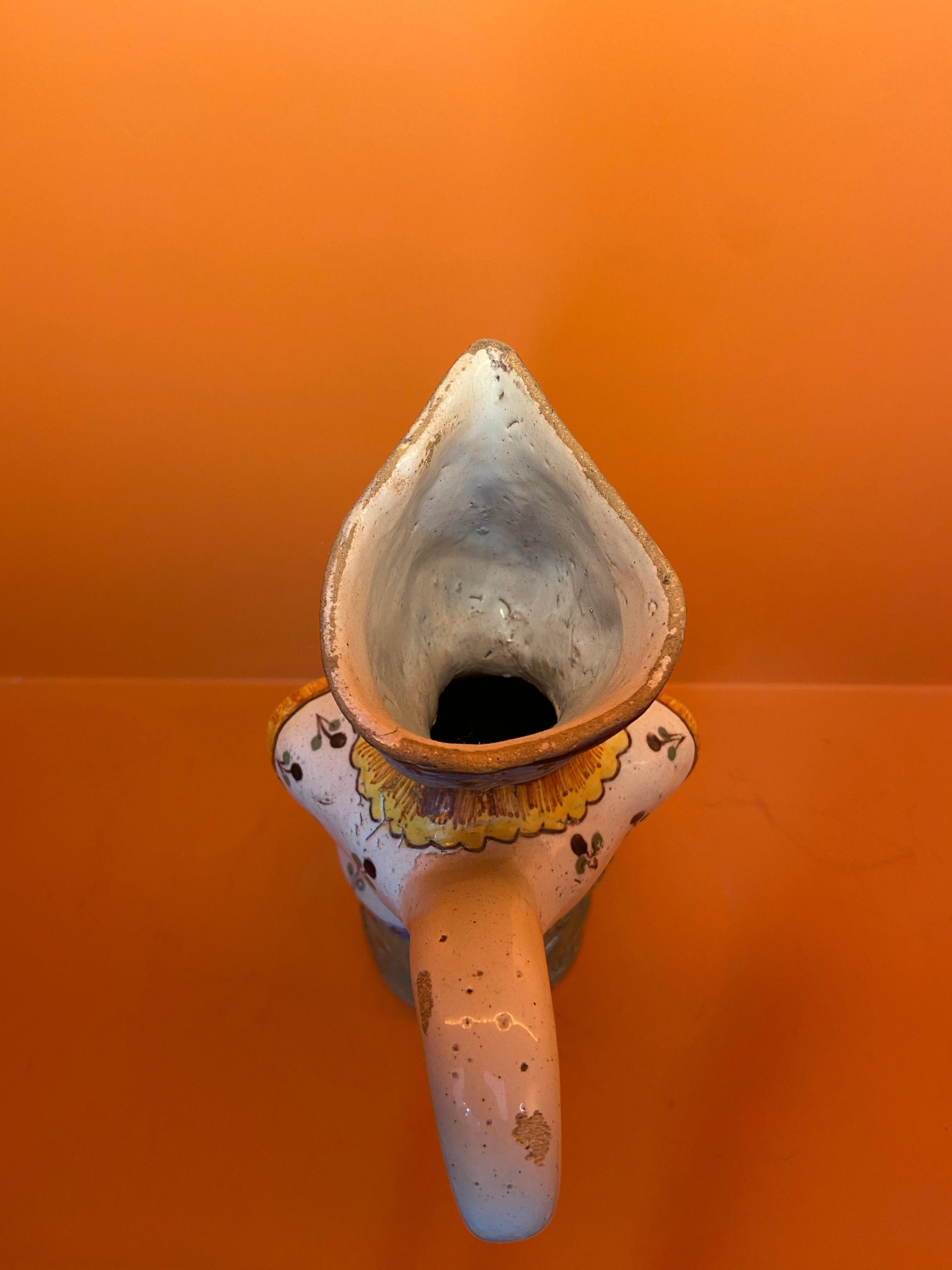 Pot Jacquot en faïence polychrome Grand Fire, Œuvre française, milieu du 18ème siècle Bon état - En vente à Marcq-en-Barœul, Hauts-de-France