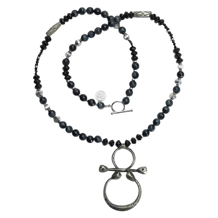 Jada Jo Black Tiger
s Eye Silver Malika Necklace