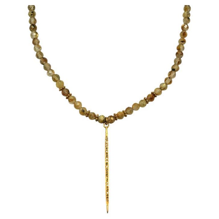 Jada Jo Fields of Gold Necklace with Golden Rutilated Quartz For Sale at  1stDibs