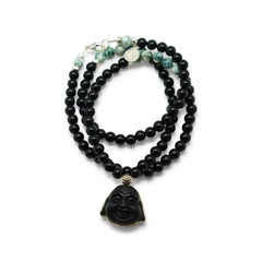 Jada Jo Tree of Life Necklace in 14k Gold with Black Onyx