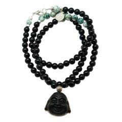 Jada Jo Tree of Life Necklace in 14k Gold with Black Onyx