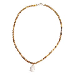 Jada Jo Yellow Ledbetter - Tiger's Eye Buddha Necklace