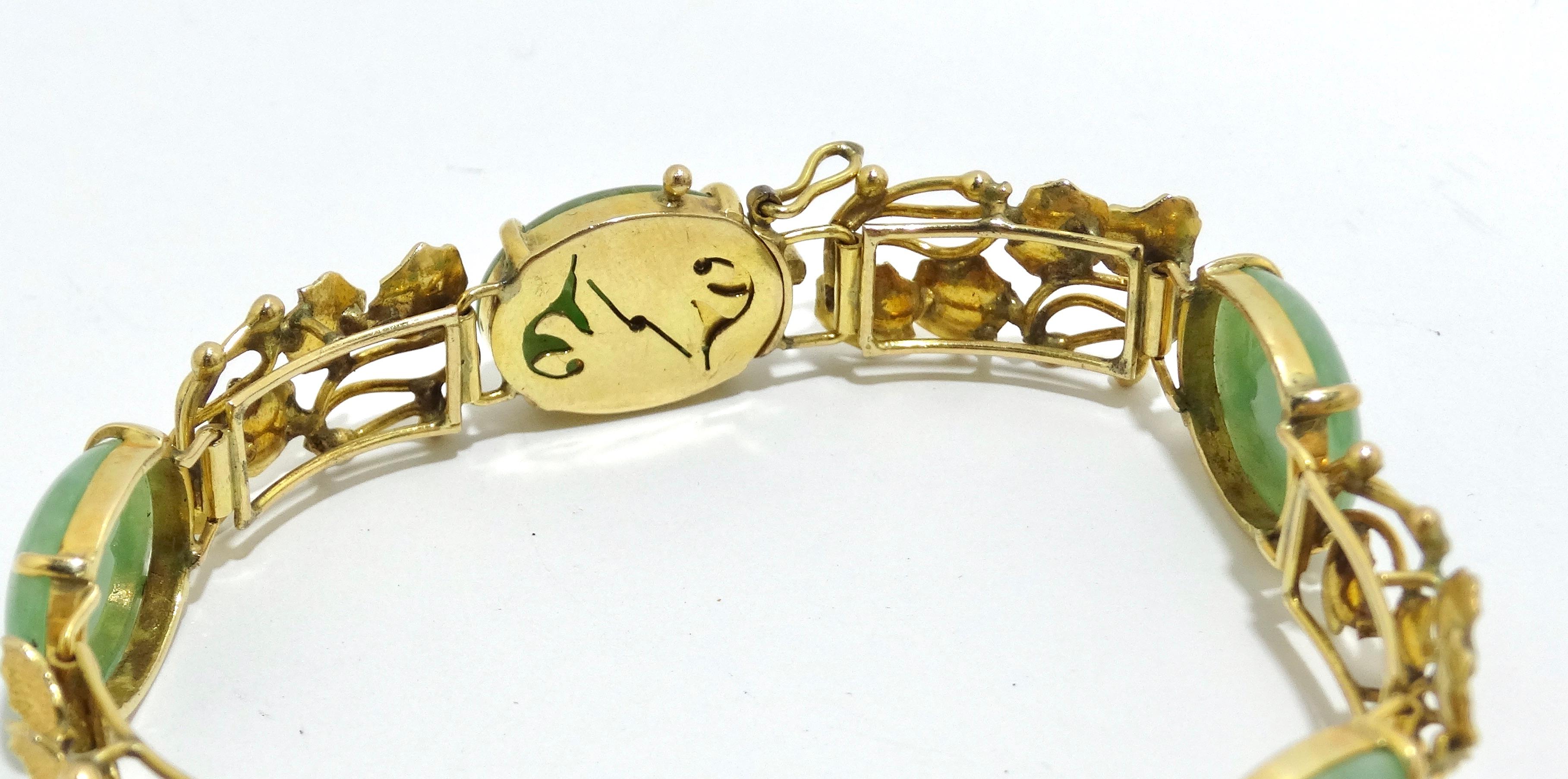 Jade 14k Gold Ornate Bracelet 1