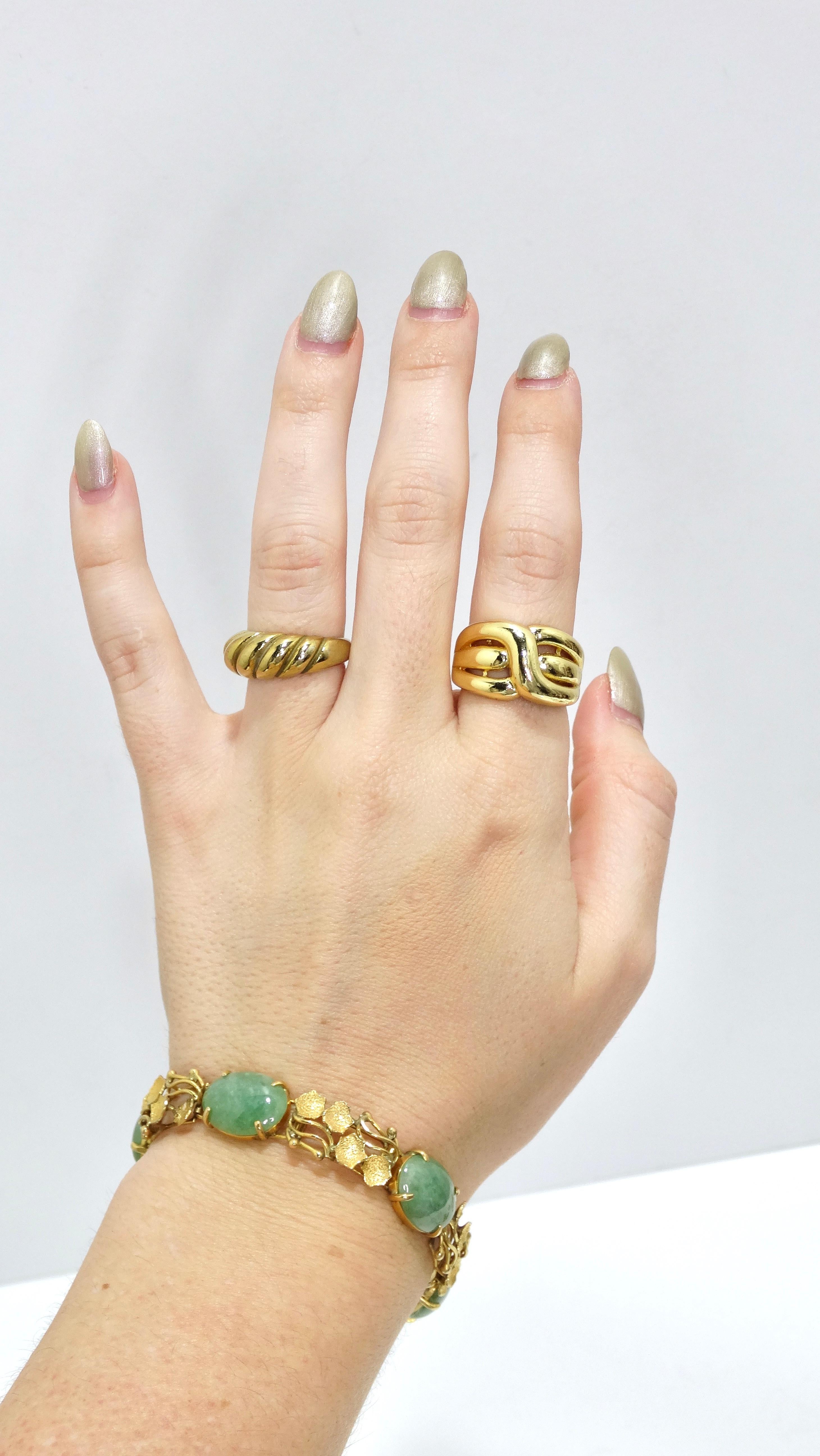 Jade 14k Gold Ornate Bracelet 2