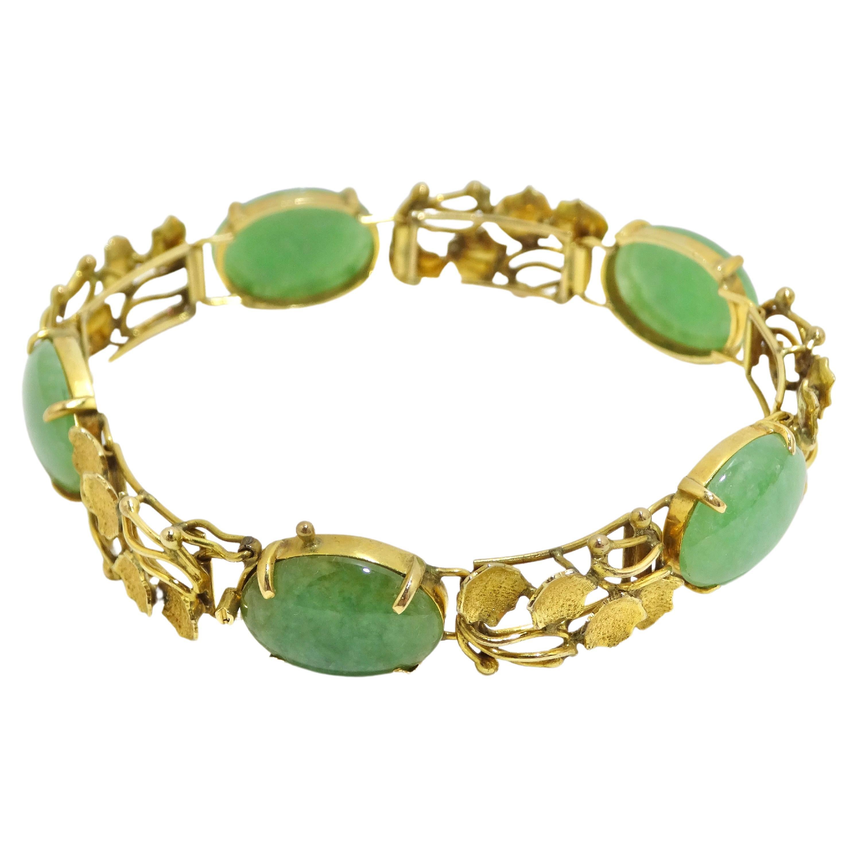Jade 14k Gold Ornate Bracelet