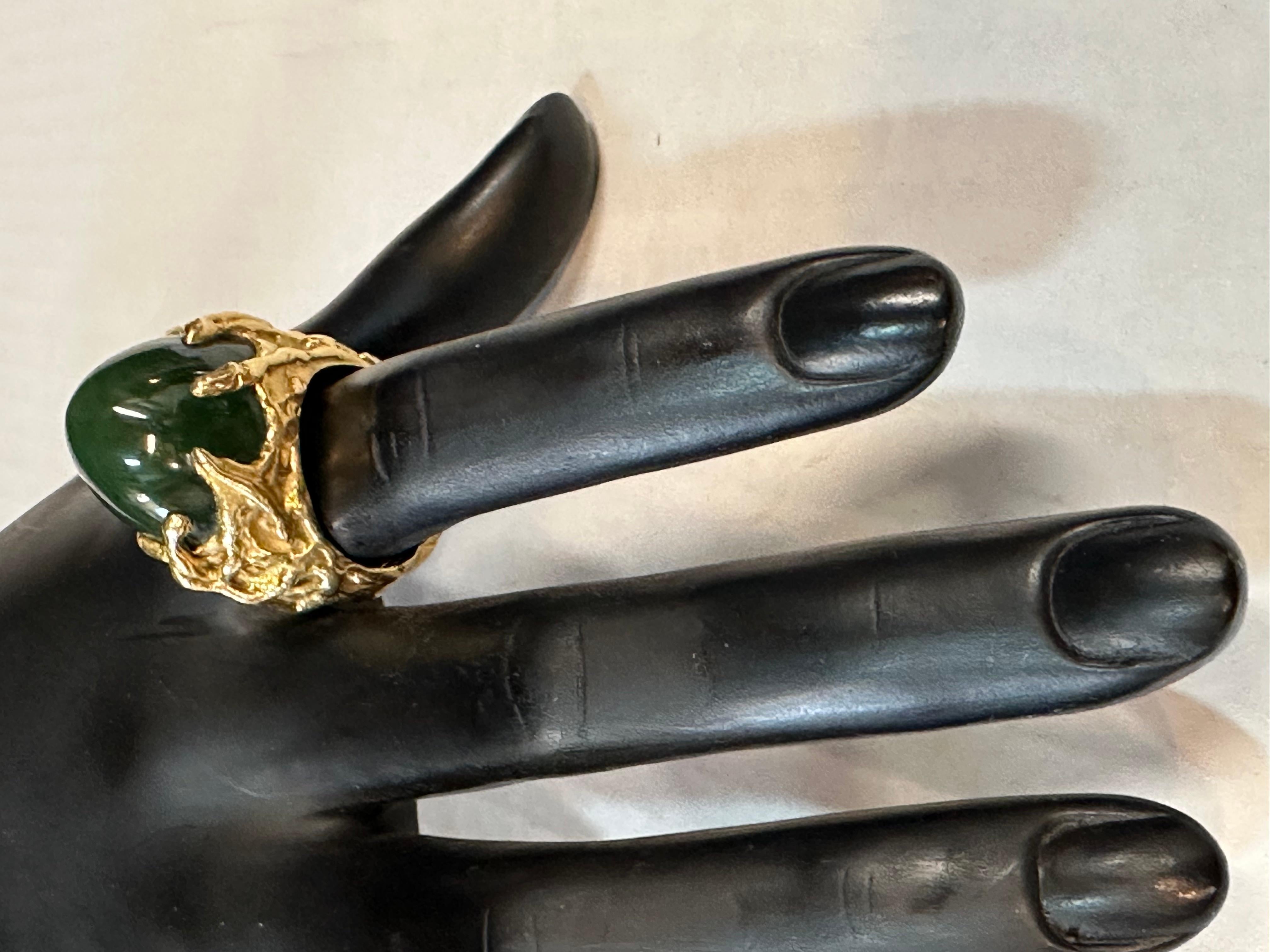 Jade 18K Gold Ring For Sale 1