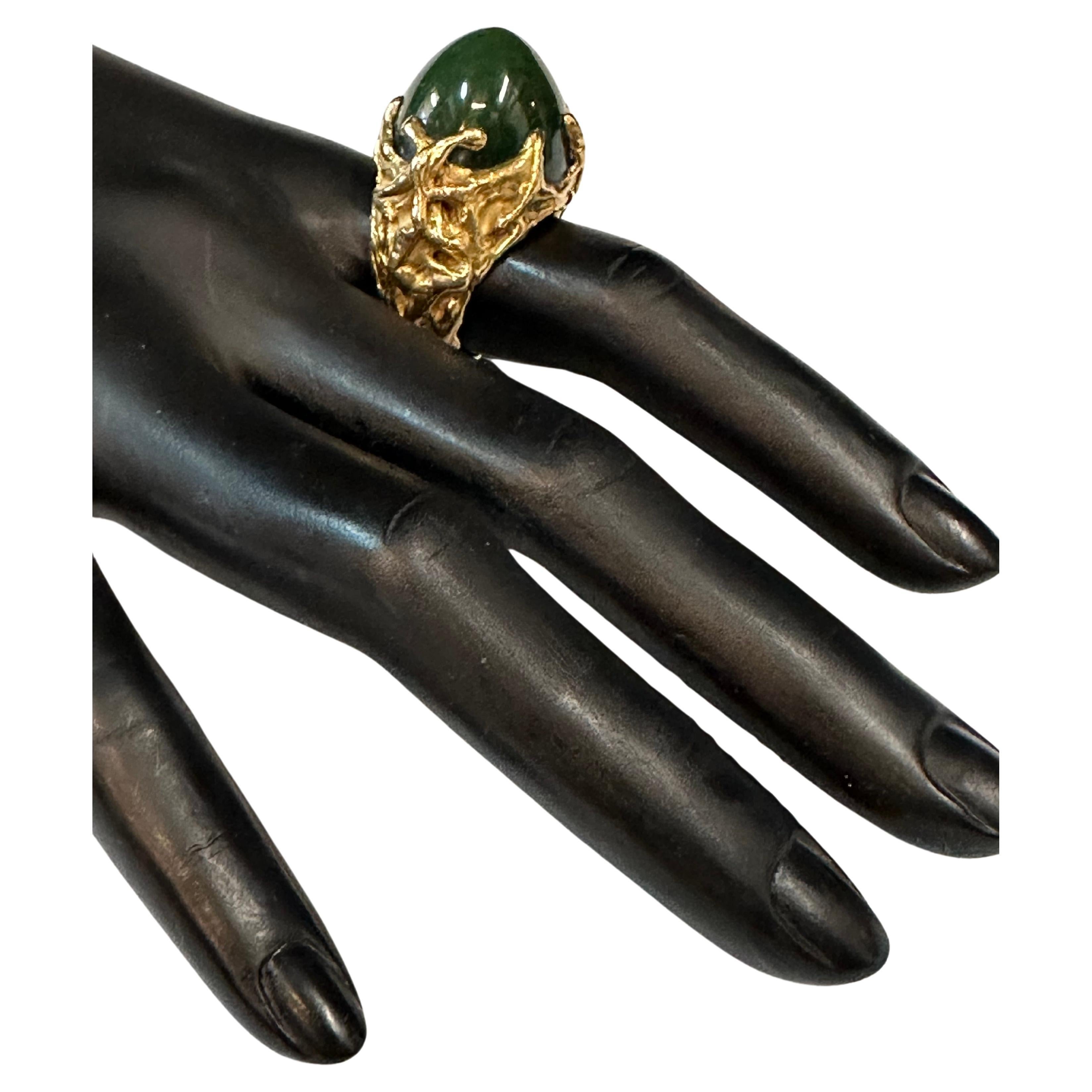 Jade 18K Gold Ring For Sale