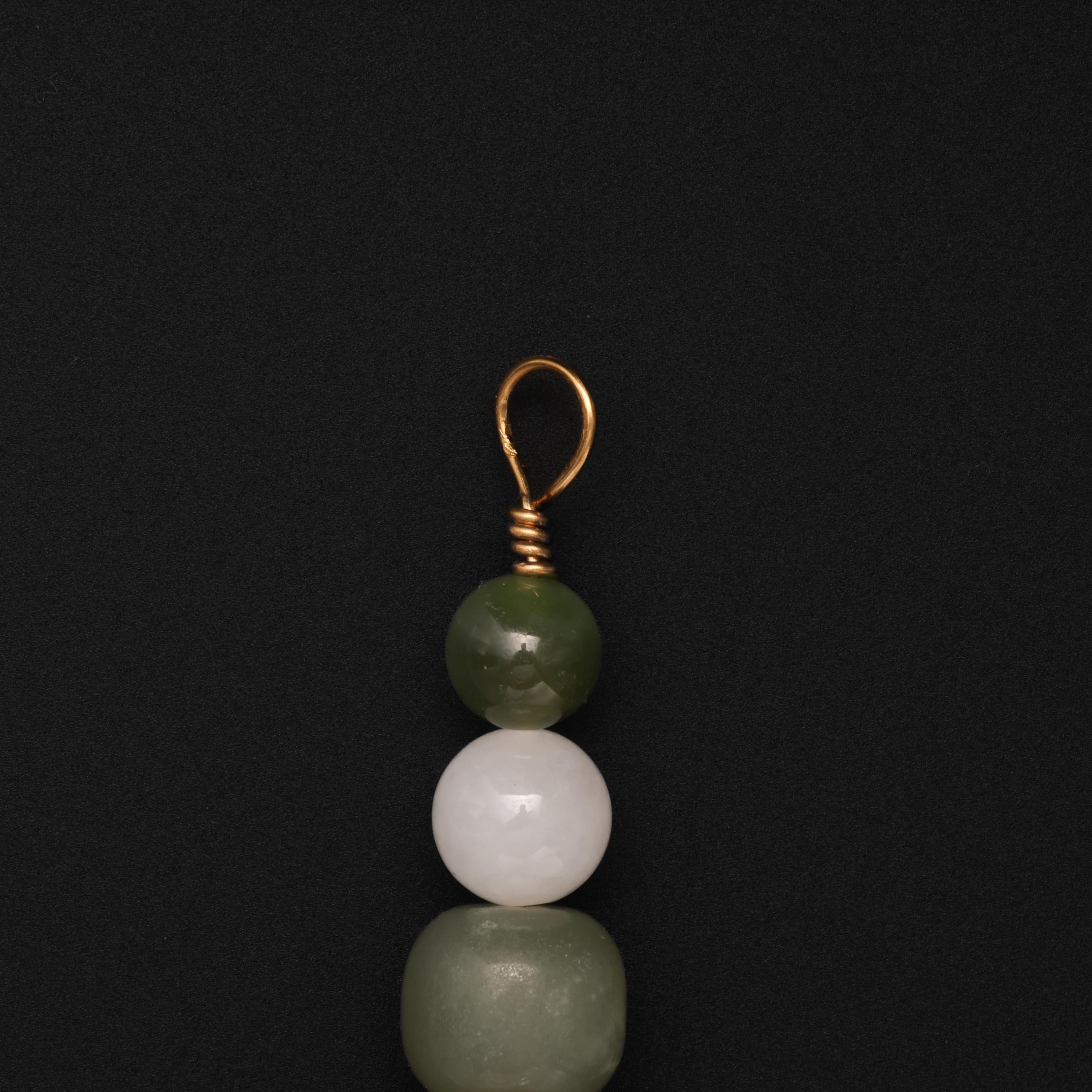 Artisan Jade & 22k Gold Pendant Certified Untreated For Sale