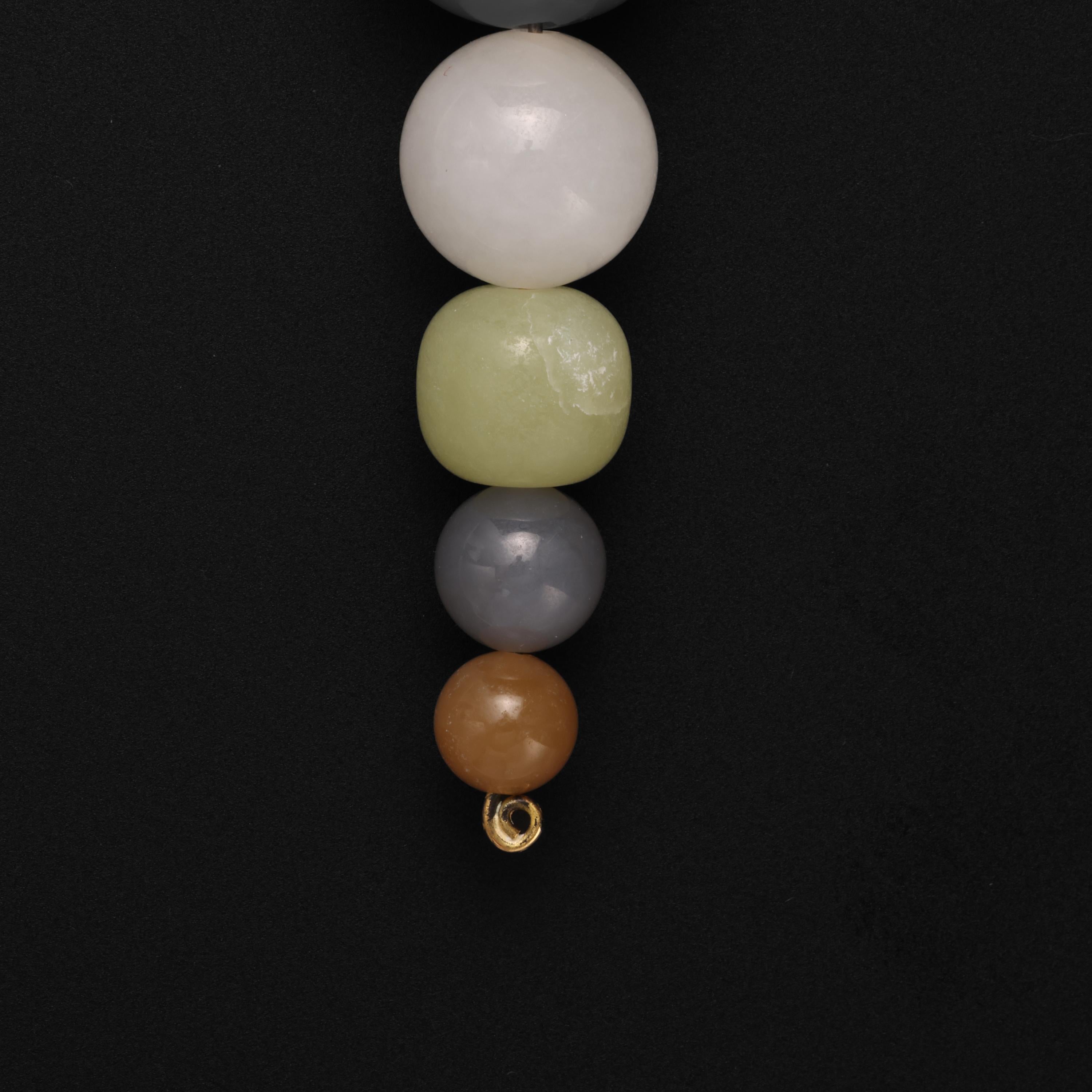 Bead Jade & 22k Gold Pendant Certified Untreated For Sale