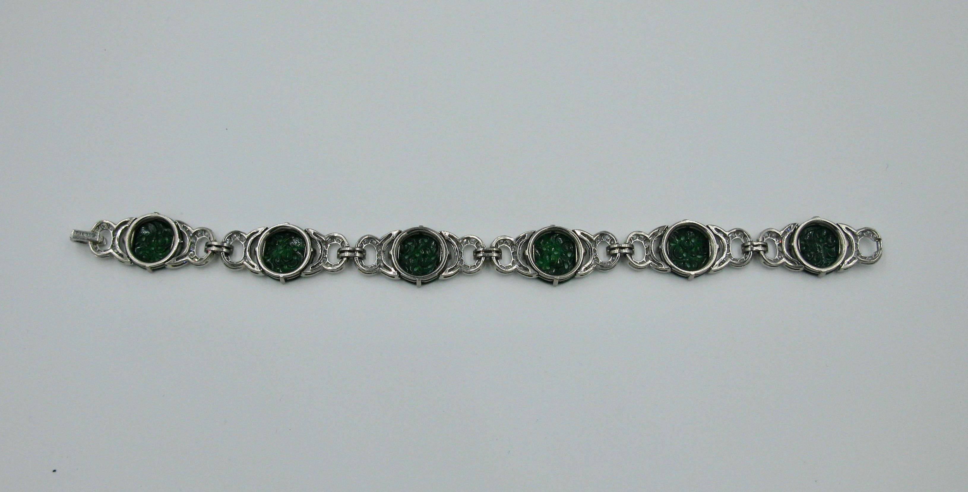 Jade 3.4 Carat Diamond Platinum Bracelet 8