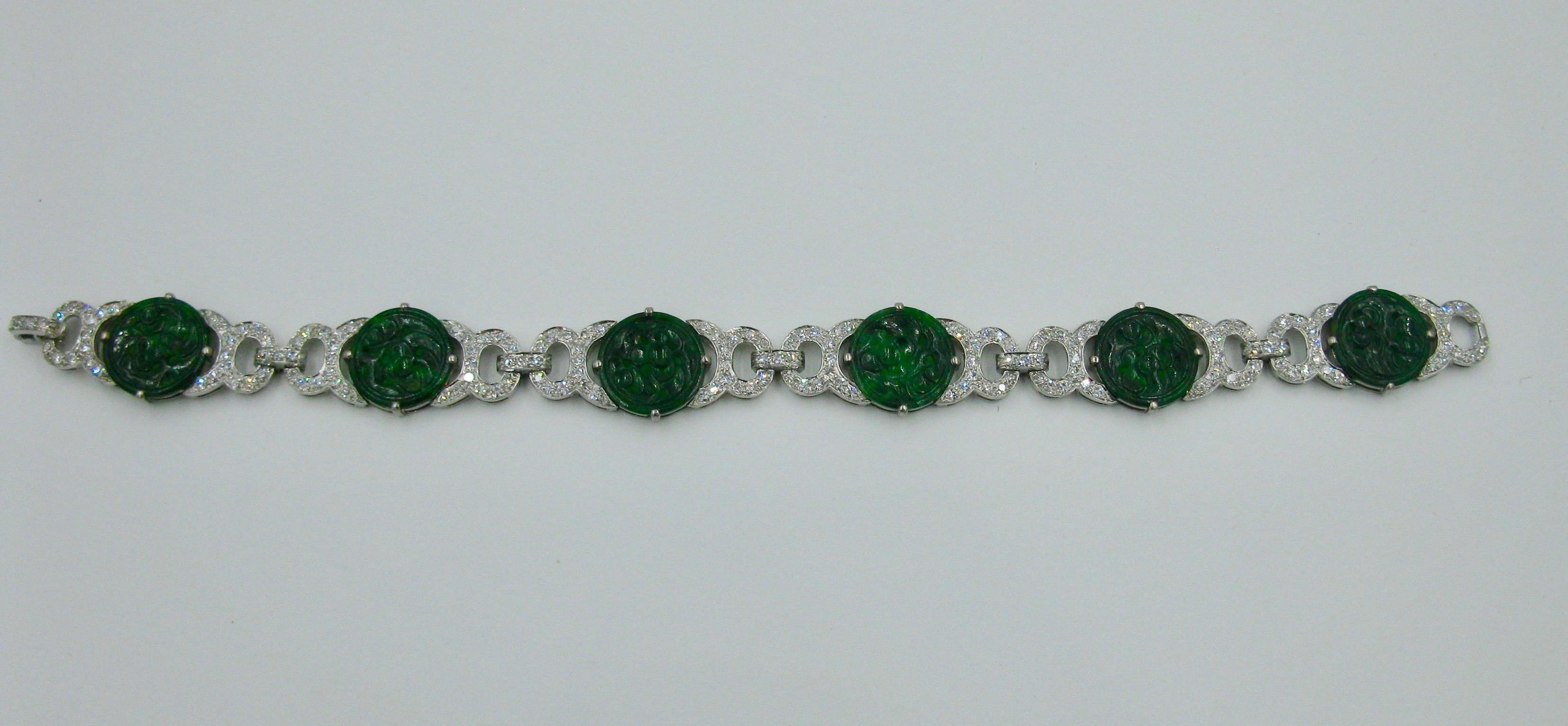 Jade 3.4 Carat Diamond Platinum Bracelet 1