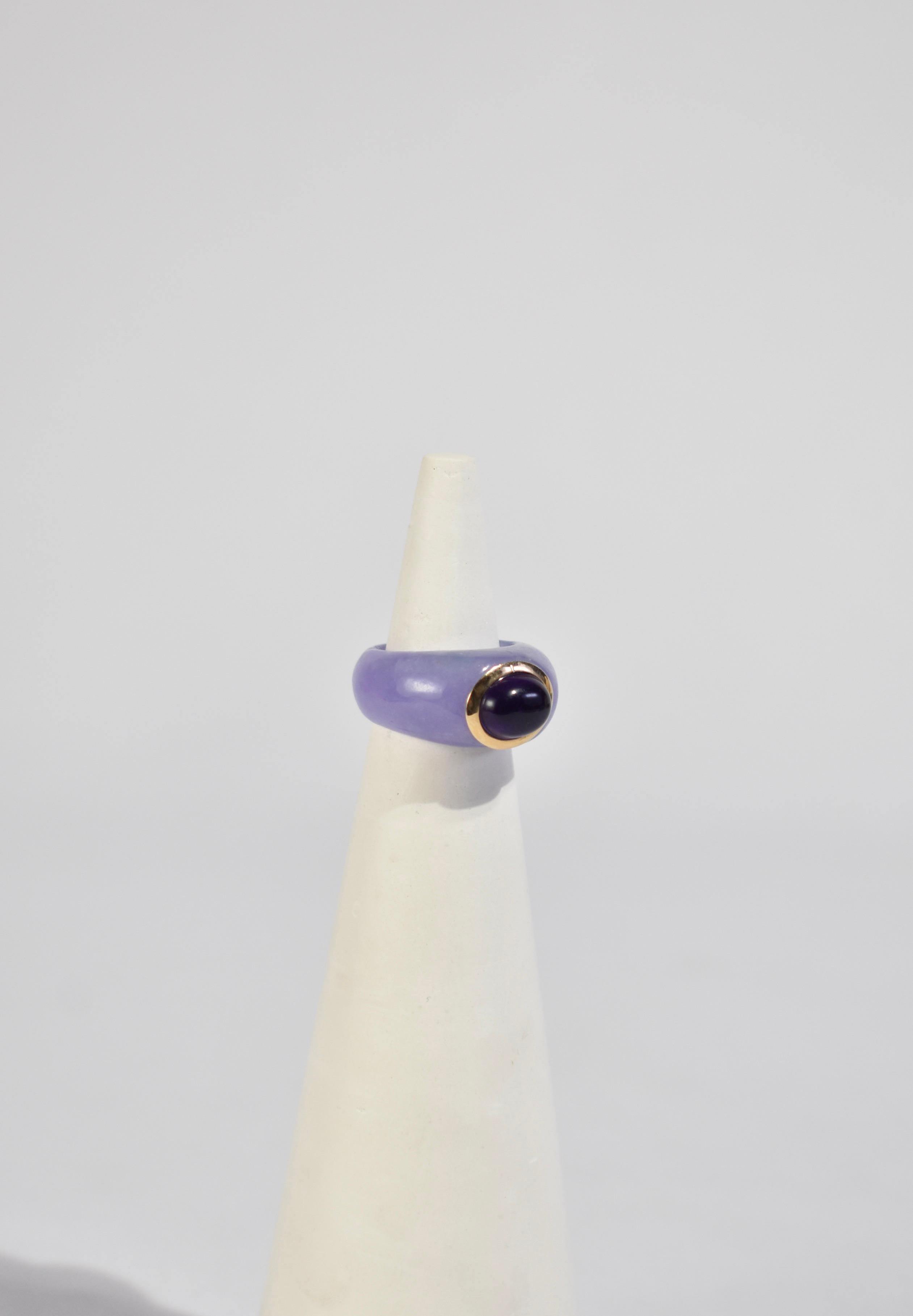 Women's or Men's Jade Amethyst Ring