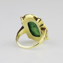 Jade and 14 Karat Gold Art Deco Ring