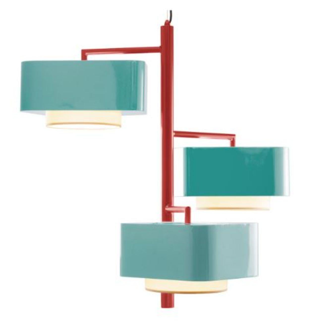 Jade and Cobalt Carousel I Suspension Lamp by Dooq For Sale 2