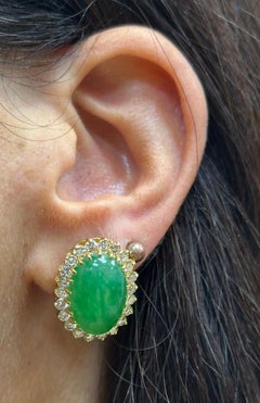 Jade And Diamond Earrings