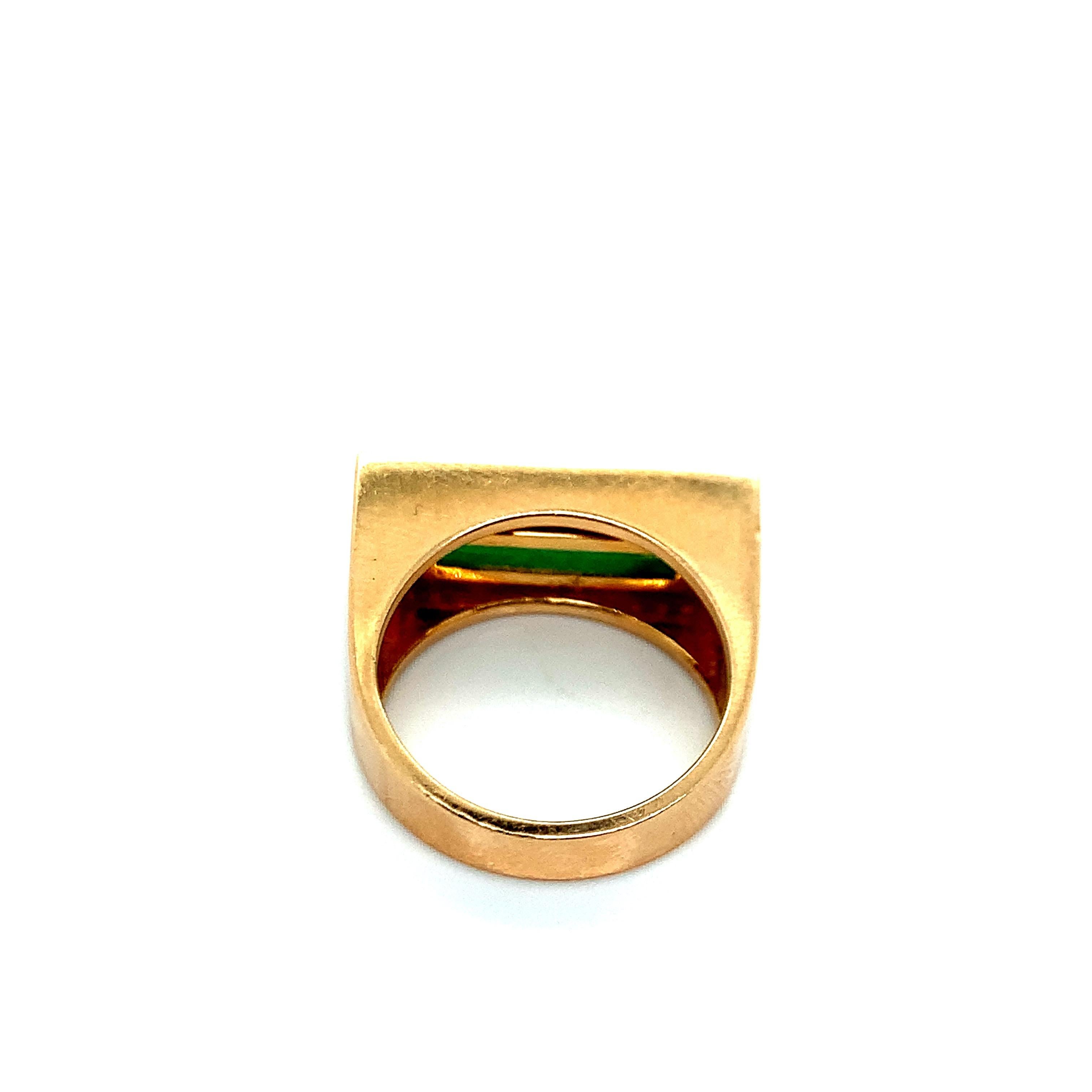 Jade and Diamond Gold Ring For Sale 2